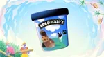 Ben and Jerry’s ice cream tub SKU. Fairtrade sugarcane farmers, man and woman.